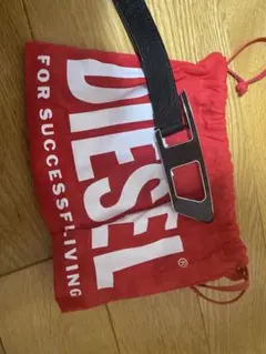 DIESEL 黒 ベルト オリジナルポーチ付き