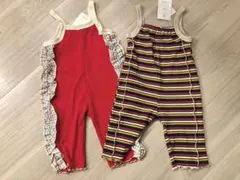 nennen neu フリル付きサロペットロンパース2着　新品タグ付き