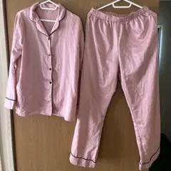 GU サテンパジャマ パジャマ ルームウェア 長袖 ピンク サテン生地 セット
