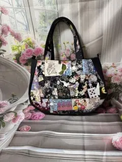 ラウンド型トートバッグ（パッチワーク）ジョリーフルール