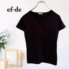 zC831【M】ef-de ニット セーター ウール 半袖 無地