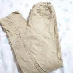 イオン トップバリュ パンツ 130cm 長ズボン 茶 ハート 水玉 ボトムス