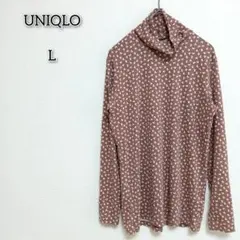 ユニクロ 【L】トップス カットソー ヒートテック 花柄 タートルネック 伸縮