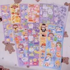 韓国作家アニマルシール10枚 デコシール