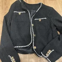 黒 ノーカラージャケット Sサイズ