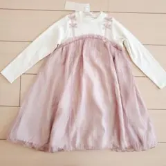 未使用タグ付き　110サイズ　petitmain長袖ワンピース