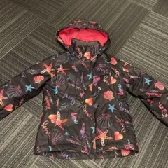 キスマーク　スキーウェア 黒地 カラフル　シェル　貝　ハート　ブラック　ピンク