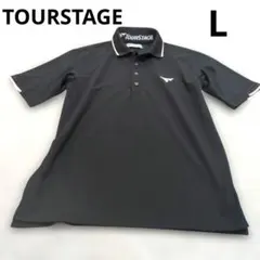 TOURSTAGE ツアーステージ　半袖　ポロシャツ ブラック メッシュ　夏　Lのサムネイル