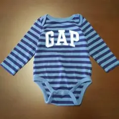 Baby GAP 長袖ロンパース　80　ボーダー　ロゴ