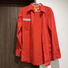 赤色 SERVICE DEPARTMENT 長袖シャツ MEDIUM