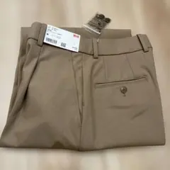 UNIQLO タックワイドパンツ M ベージュ　丈長め　新品