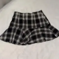フレアミニスカート ツイード チェック