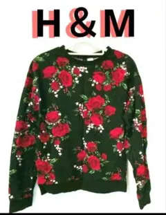 H&M Divided バラ柄プリントスウェットシャツ