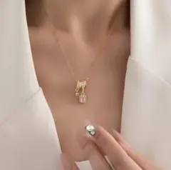 ✨czピンクダイヤデザイン 激可愛い♡ネックレス サージカルステンレス