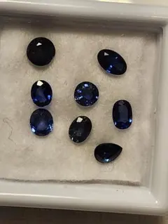 天然石　ブルーサファイア8点セット　小粒