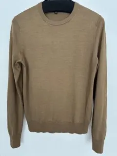 ユニクロ　エクストラファインメリノクルーネックセーター（長袖）ブラウン　M