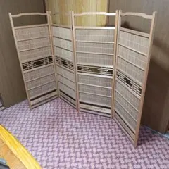 SO（175_60） 様　　4連折り畳みブラインド機能付き木製パーテーション SO（175_60） 様 4連折り畳みブラインド機能付き木製パーテーション