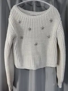 新品✴︎未使用✴︎プロポーション✴︎フラワービジューニット　セーターのサムネイル