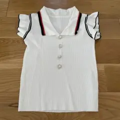 ◆グレイル◆リブ編みフリル袖シャツ