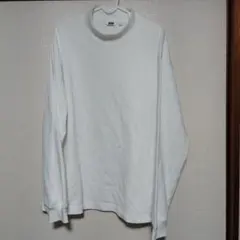 タグ無し未使用★　ユニクロ　ブラッシュドモックネックTシャツ　Lサイズ　ホワイト