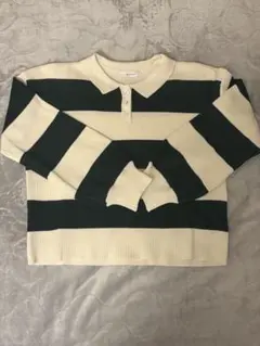 ボーダーニット 緑