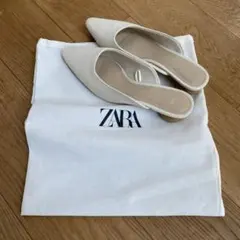ZARA ベージュ ポインテッドトゥ ミュール　サイズ38