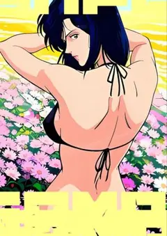 A4　ポスター 野上冴子　シティーハンター　ファンアート　美女　水着　美少女