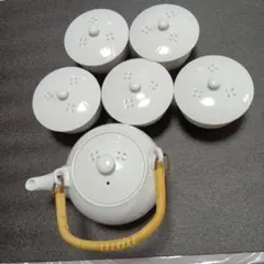 急須と茶碗セット 白 陶器