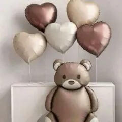 匿名配送　風船　ハートバルーン　くま　６個セット　誕生日　バースデー　装飾　１歳