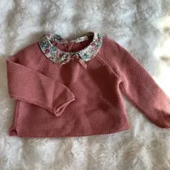 【専用】❤️nextネクスト❤️ピンク花柄襟セーター9-12ヶ月記名あり綿100%