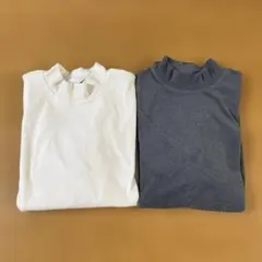 ユニクロ　ハイネックフリース 160cmホワイト グレー 2枚セット