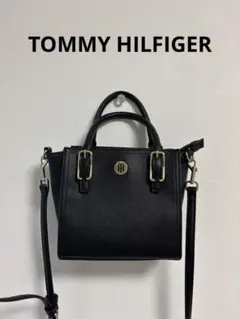 【美品】TOMMY HILFIGER 2way ショルダーバッグ ブラックのサムネイル
