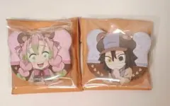 鬼滅の刃　伊黒小芭内　甘露寺蜜璃　実りの秋まつり くま缶バッジ