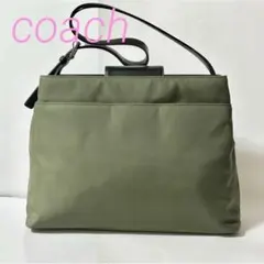 COACH コーチ ナイロン レザー ワンショルダーバッグ 肩掛け レディース