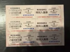 値下　即日発送　東武鉄道株主優待券　東武動物公園　入園券　ご優待割引券　3枚3名のサムネイル