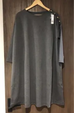 【新品】 GLOBAL WORK ショルダーボタンワンピース(グレー)