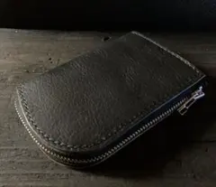 茶芯イタリアンレザー　L字ファスナーウォレット