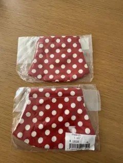 手作りマスク赤白水玉 Lサイズ 2個セット