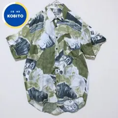 【最高デザイン】アートデザイン 総柄シャツレーヨン Mサイズのサムネイル