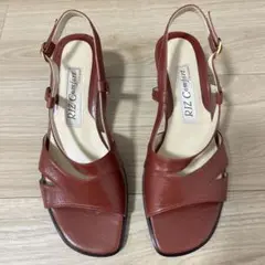 未使用！RIZ Comfort レザーサンダル 23cmEEE ヒール5.5cm