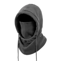 ネックウォーマー フード付き グレー バラクラバ マイクロフリース