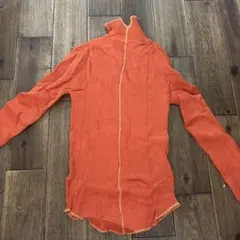 オレンジ リブニット セーター サイズONE