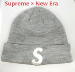 【洗浄済】Supreme New Era S Logo Beanie グレー