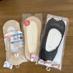 フットカバー　ベージュ、ブラック　3足セット　23〜25cm