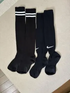 Nike サッカーソックス 黒 ストライプ