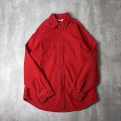 80s USA製 FIVE BROTHER 単色 シャモアクロスシャツ L 赤
