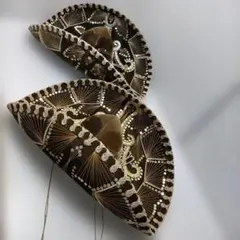 希少⭐︎刺繍入り黒ソンブレロ メキシカンハット ベロア♡ブラック 