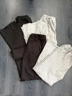 SHEIN 女の子 ワイドパンツ ブラック グレー 4点セット