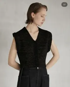 lapeaudegem zip up knit vestのサムネイル