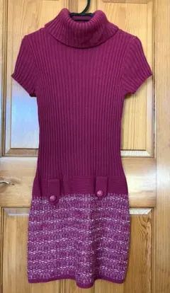 ワインレッド ミニワンピース M